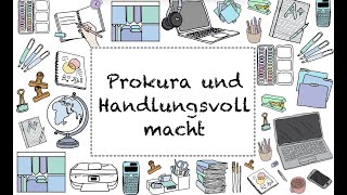 Lernvideo zur Prokura und Handlungsvollmacht [upl. by Ycnahc612]