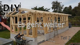 DIY  Gartenhaus selber bauen  Teil2 Holzrahmenbau [upl. by Thorner]