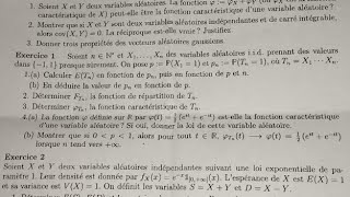 Exercice 1  Examen probabilité normal 20232024 SMA s6 [upl. by Ivens]