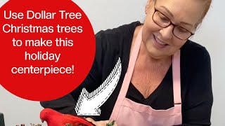 Make a beautiful Christmas centerpiece from Dollar Tree Christmas Trees [upl. by Oyr837]