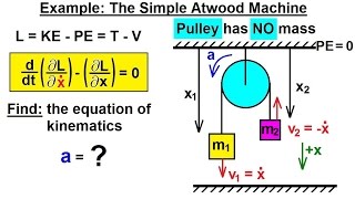 Physics 68 Lagrangian Mechanics 8 of 25 Example The Atwood Machine [upl. by Burn]