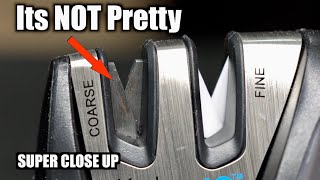 What A Pull Through Knife Sharpener ACTUALLY Does To Your Knife  SUPER CLOSE UP [upl. by Ern389]