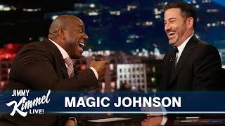 Magic Johnson on Kobe Bryant The Lakers amp Vacations with Jimmy Kimmel [upl. by Ynohtnaed]