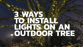 THREE WAYS TO INSTALL LIGHTS ON AN OUTDOOR TREE [upl. by Nile961]