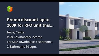 Promo discount up to 200K for RFO unit this month only At Amaia Imus [upl. by Lrae]