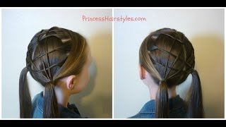 Woven Lattice Pigtails Princess Hairstyles [upl. by Aitenev]