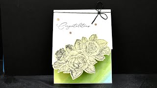 Stippled Roses Die Cut Card Front [upl. by Nylime374]