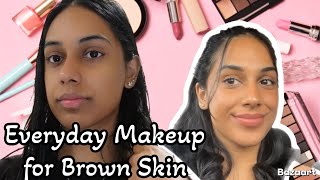 Everyday Natural Makeup Tutorial for Brown Skin for Beginners [upl. by Eelrehpotsirhc424]