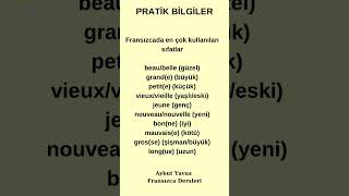 FRANSIZCA ÖĞREN fransızca français fransızcaöğrenmek [upl. by Ineslta]