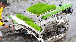 Rice Transplanter Indo Jarwo How it Work รถไถนาเดินตาม [upl. by Morgana]