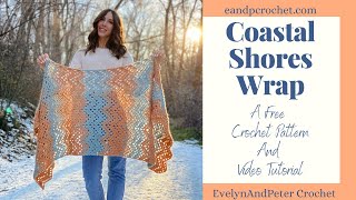 How to crochet a ripple shawl The Coastal Shores Wrap [upl. by Bluma101]