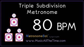 Triple subdivision metronome at 80 BPM MetronomeBot [upl. by Nagiam873]