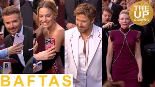 BAFTAs 2024 arrivals Ryan Gosling Margot Robbie David Beckham Florence Pugh Rami Malek Emily Blunt [upl. by Fredia645]