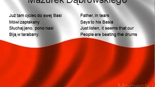 Mazurek Dąbrowskiego  National Anthem of Poland EnglishPolish lyrics [upl. by Oivaf]