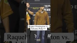 Raquel Pennington vs Julianna Peña UFC307 Press Conference Face Off [upl. by Marozik]