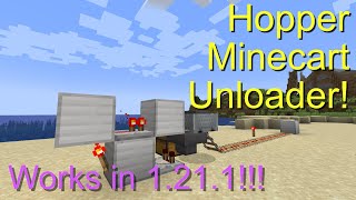 HOPPER MINECART UNLOADER Tutorial  WORKS in 1211 [upl. by Cattima]