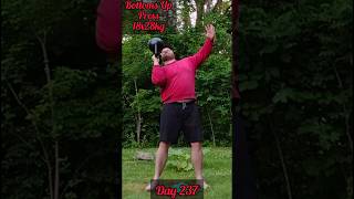 Bottoms Up Press 18x28kg  Day 237 Overhead Press Every Day kettlebell гири гиря [upl. by Iden]