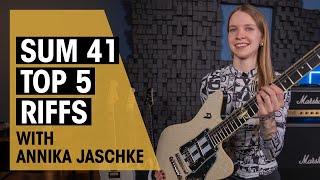 Top 5 Sum 41 Guitar Riffs with Annika  Thomann [upl. by Anauqcaj857]