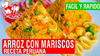 ARROZ CON MARISCOS – RECETA PERUANA – FACIL Y RAPIDO – La Sazón de Mamá [upl. by Namus]