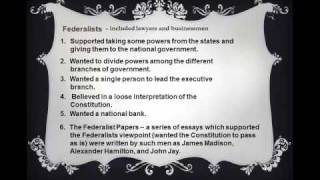 Federalists and AntiFederalists Review [upl. by Negroj369]