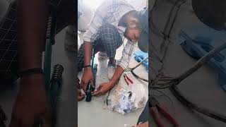 Hydraulic crimping tool punching thimbal electrician electrical electric youtube trending [upl. by Otreblif]