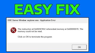 How To Fix DDE Server Windows 0x000000x70 The Memory could Not Be Read OneDrive exe Application [upl. by Meekah]