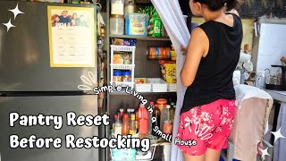 CLEAN AND ORGANIZE WITH ME ✨️ PANTRY RESET  QUICK GROCERY HAUL  Mhean Reyes cleaningmotivation [upl. by Silin535]