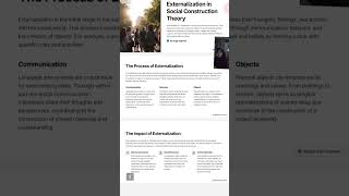 externalization in social construction theory [upl. by Kenzie]