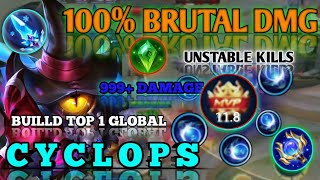 100 Brutal DMG Buid Cyclops One Shot Cobo Build Top 1 Global Cyclopscyclops solutionx mlbb [upl. by Notrom191]