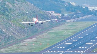 EASYJET 2X Superb CROSSWIND LANDING at Madeira Airport [upl. by Nereil]