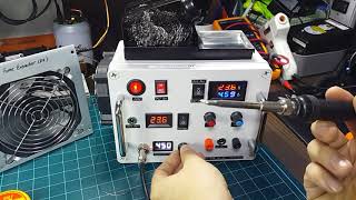 DIY DC Power Supply T12 Soldering Station DC 가변 전원공급기 겸 인두기 데모영상 [upl. by Adnaerb]