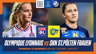 Olympique Lyonnais vs St Pölten  UEFA Women’s Champions League 202324 Matchday 2 Full Match [upl. by Aiyekal334]