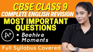 CBSE Class 9 English  Most Important Questions  Moments amp Beehive  English Full Syllabus Revision [upl. by Naibaf]