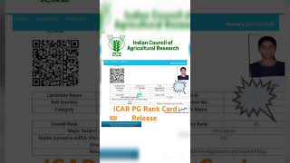 ICAR JRF PG Rank Card Release icar jrf icarpg srf jrfsoilscience [upl. by Ahsinawt]