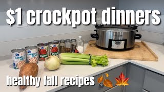 1 CROCKPOT DINNERS Healthy Fall Crockpot Recipes  Extreme Budget HEALTHY Recipes [upl. by Toomin]