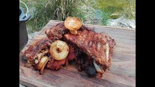 Żeberka z kociołka myśliwskiego  Dutch oven pork ribs [upl. by Montano768]