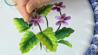 Beautiful flower embroidery designs Easy embroidery stitches for beginners [upl. by Eilzel]