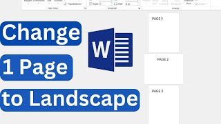 How to Change One Page to Landscape in Word  Easy to Follow [upl. by Ymmak214]