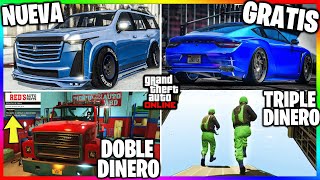 NUEVA ACTUAlIZACION NUEVA CAMIONETA TRIPLE DINERO COCHAZO GRATIS DESCUETOS amp MÁS GTA Online [upl. by Etteragram]