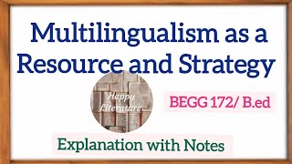 Multilingualism as a Resource and Strategy HappyLiterature [upl. by Auhsoj]