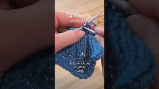 quotK2togquot  Right leaning decrease  knitting tutorial knitting howto diy decrease [upl. by Naashar]