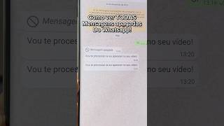 Como ver mensagens apagadas no Whatsapp [upl. by Yrgoerg494]