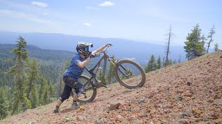 STEEPEST Descent Mountain Biking Down Volcanic Ash At Mt Shasta summer Mountain Bike Park 4K [upl. by Nnek577]