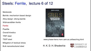 Steels allotriomorphic amp idiomorphic ferrite Lecture 6 of 12 [upl. by Jesselyn]