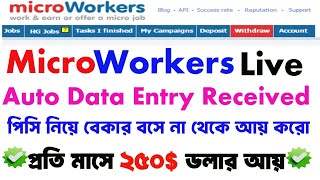 High Quality Data Entry Extension 2024  Automatic Data Received Microworkers bangla tutorial [upl. by Madra]