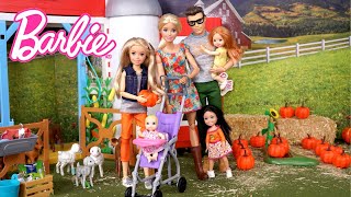 Barbie amp Ken Doll Family  Toddler Pumpkin Patch Adventure [upl. by Mccready91]