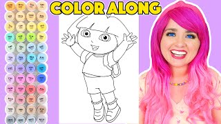 Color Dora the Explorer Along With Me  COLOR ALONG WITH KIMMI [upl. by Nnairam]