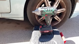 Test quasi fallito Avvitatore a impulsi Parkside 400 Nm impact driver Smontagomme auto [upl. by Ednil]