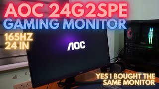 AOC 24G2SPE 165HZ GAMING MONITOR  UNBOXING and what is the difference from 24G2E [upl. by Thom]