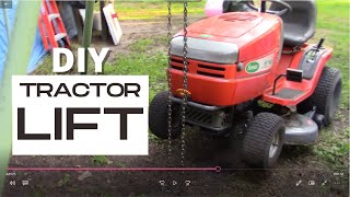 How to Set Up a DIY TRACTOR LIFT  ENGINE HOIST with Bucks Small Engine DIY [upl. by Eedoj]